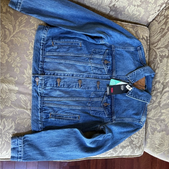 Levi’s ORIGINAL TRUCKER JACKET Soft As Butter Medium Wash blue Women Size M - Picture 14 of 16